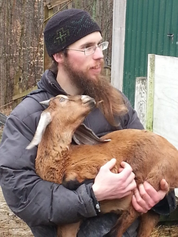 Monk Michael (formerly of All Saints church) and Goat