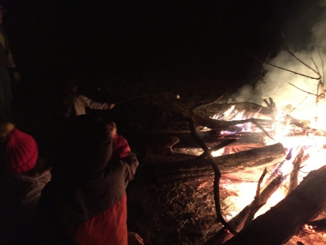 The fire is almost too hot to roast the marshmallows